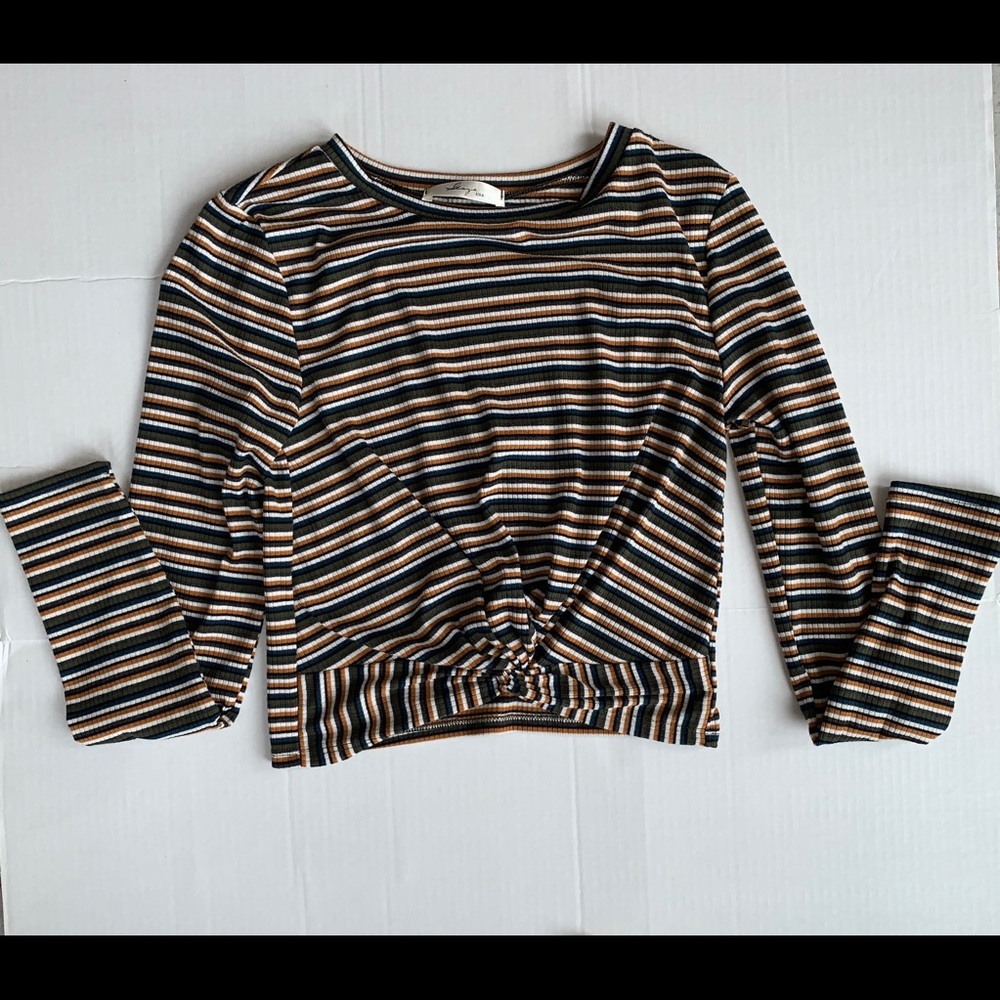 Stripped knitted crop top